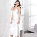 Nuisette Longue Satin Col V – Robe de Nuit Cheville | 8 Coloris | S-XXL