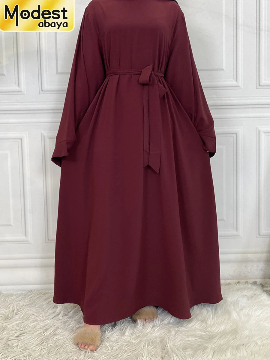 Abaya Modest Ramadan – Robe Longue Couleur Unie | Turquie, Arabie | S-XXL