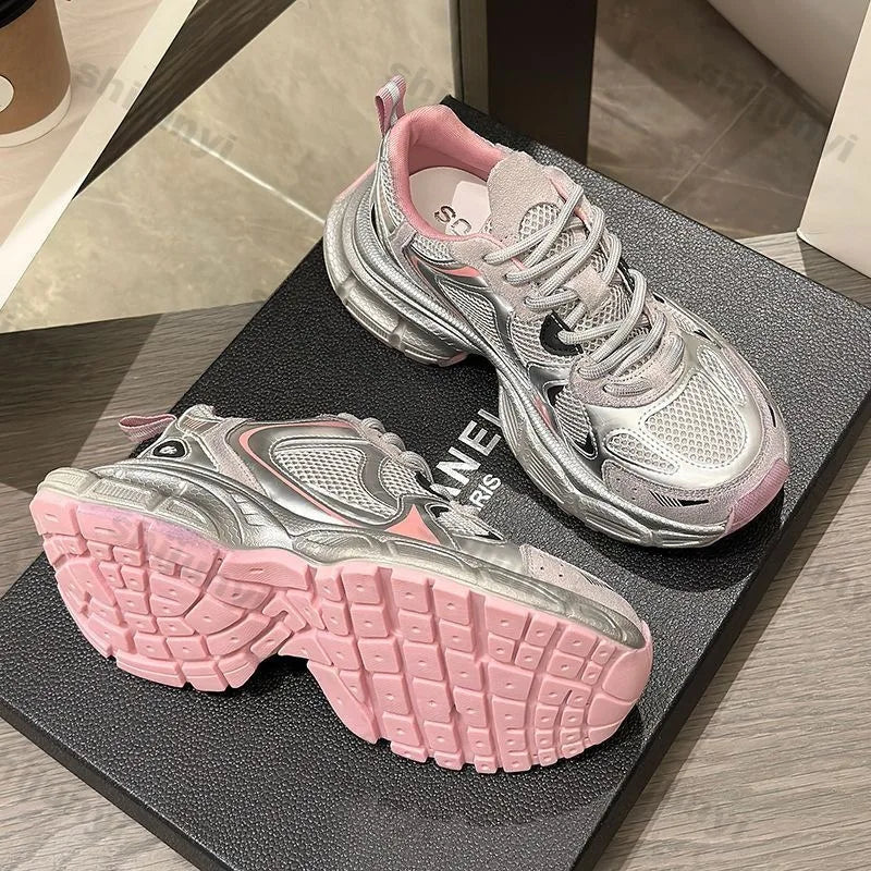 Sneakers Chunky Semelle Épaisse Femme – Respirantes & Rehaussantes | 36-41