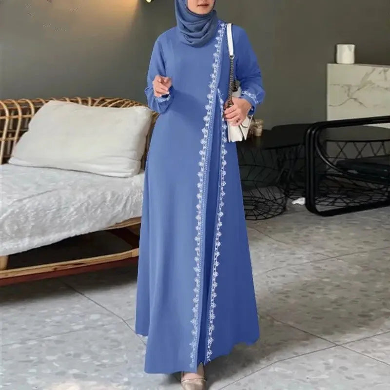 Robe Longue Femme en Dentelle – Manches Longues, Style Bohème Luxueux