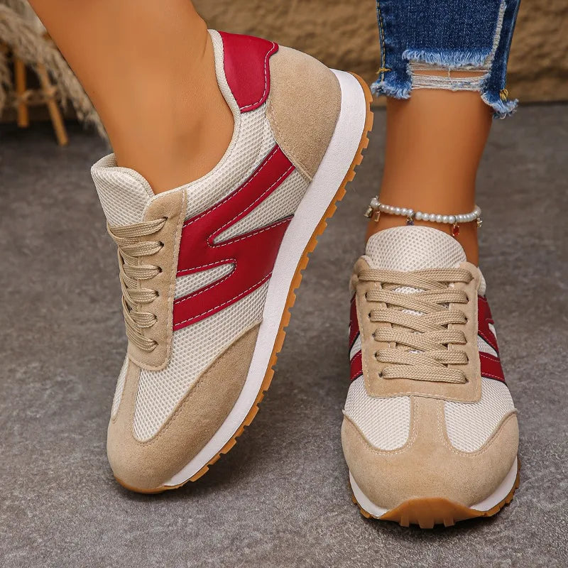 Sneakers Rétro Patchwork Femme – Mesh Léger & Confortables | 36-41