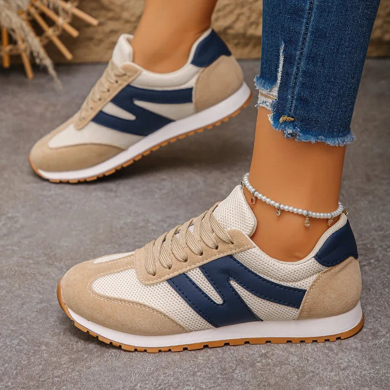 Sneakers Rétro Patchwork Femme – Mesh Léger & Confortables | 36-41