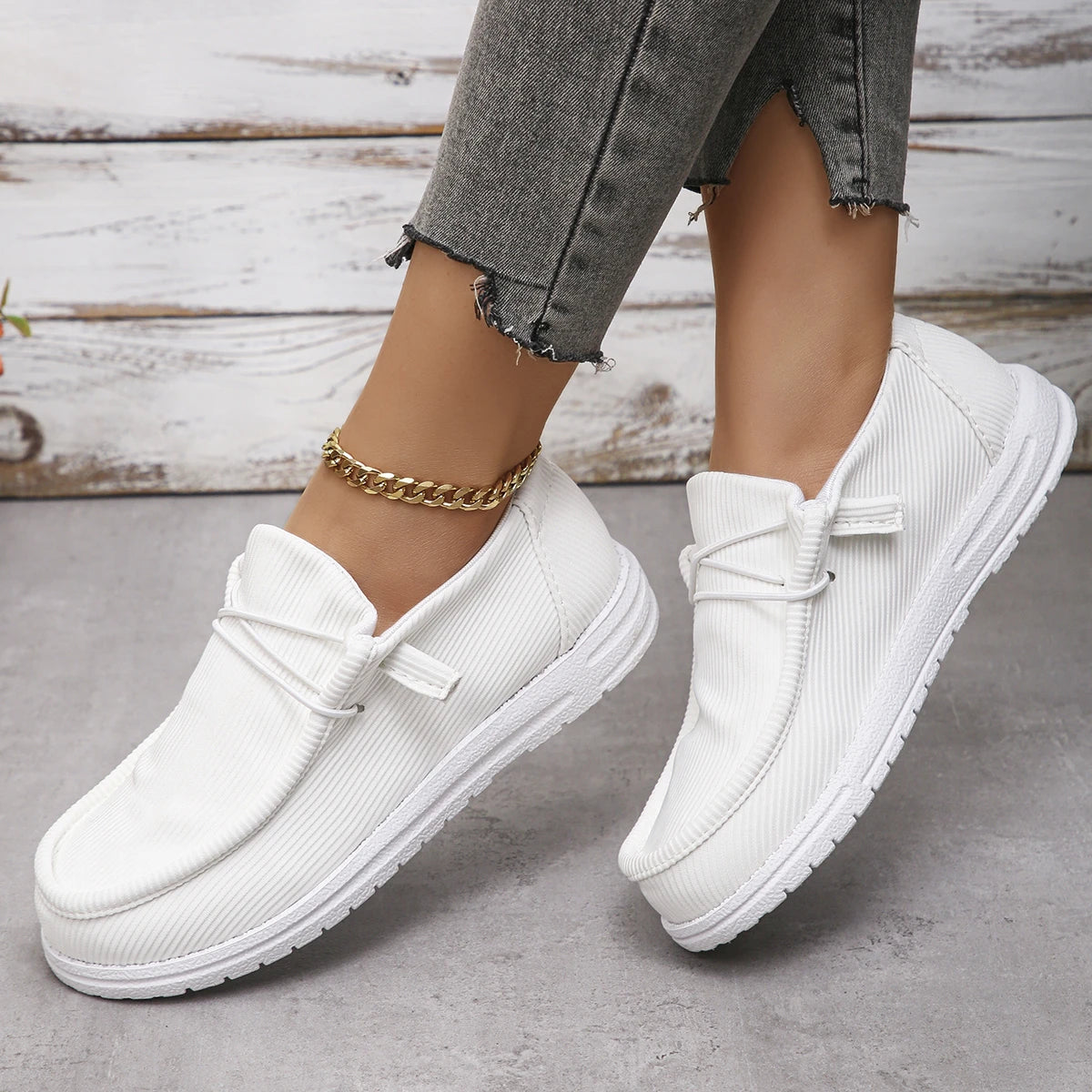 Sneakers Canvas Loafers Femme – Respirantes & Plateforme | Été | 36-41