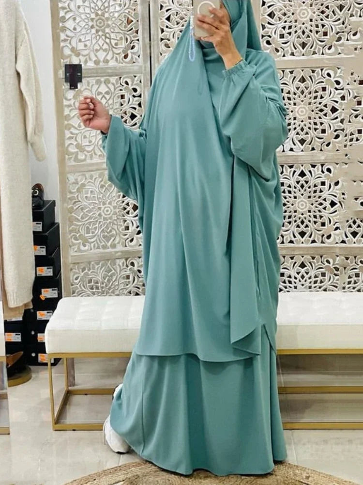 Ensemble Khimar Long & Jupe – Abaya Prière Ramadan Eid | Dubai | S-XXL