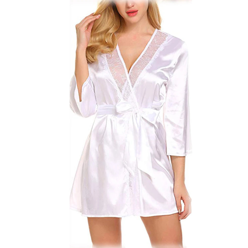 Peignoir en Satin Sexy – Robe de Chambre Femme