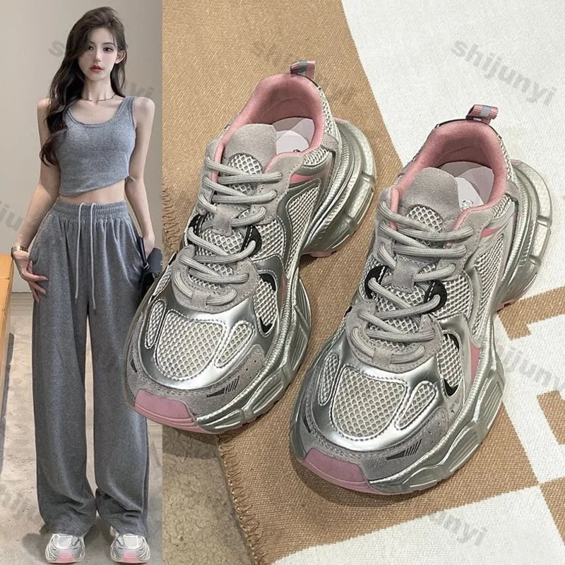 Sneakers Chunky Semelle Épaisse Femme – Respirantes & Rehaussantes | 36-41