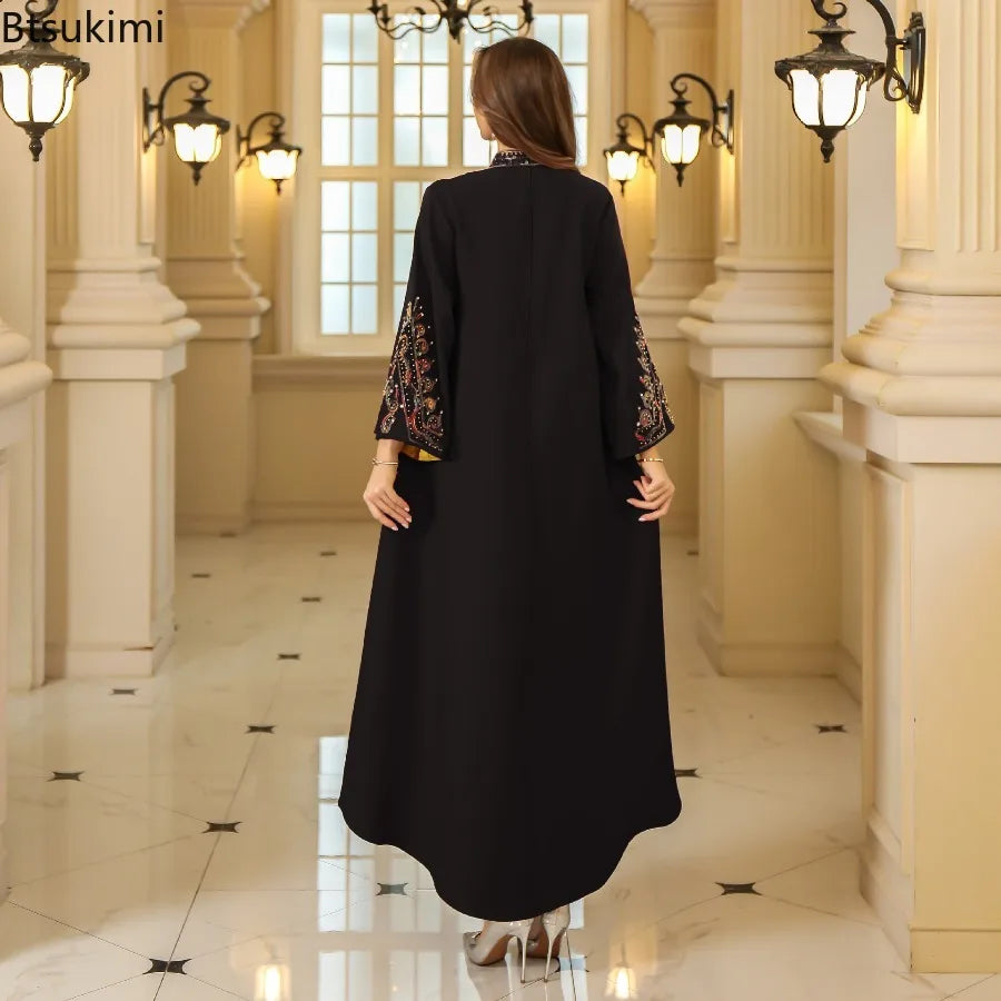 Robe de Soirée Longue Brodée – Kaftan Luxueux Style Dubai & Orient