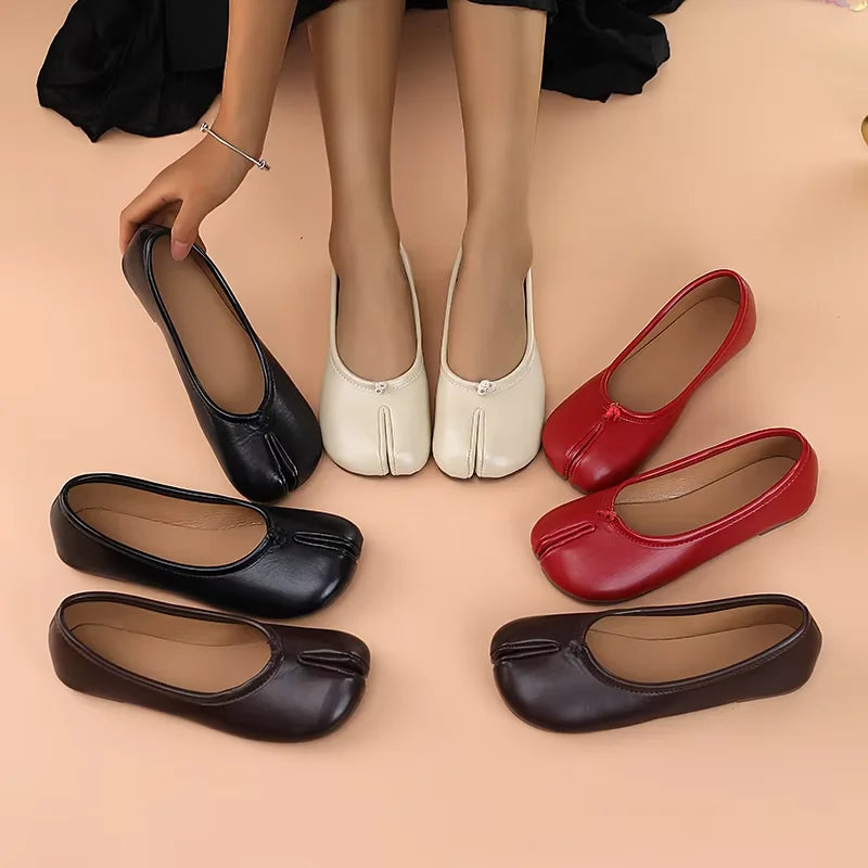 Ballerines Tabi Bout Fendu – Cuir Souple & Slip-On | Confortables | 35-40