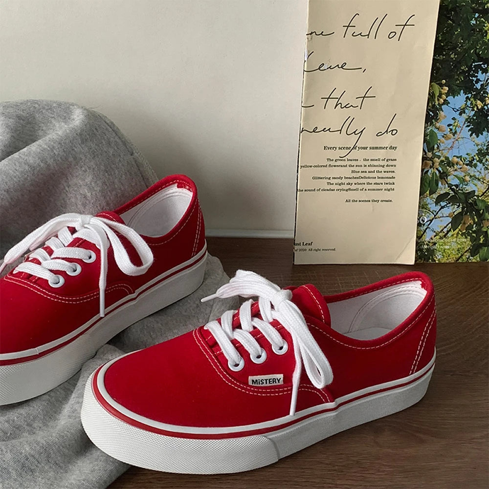 Sneakers Canvas Casual – Plates & Légères | Couleur Unie | Femme