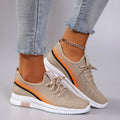 Sneakers Plates Mesh Respirant Femme – Légères & Confortables | Khaki, Rose | 37-41