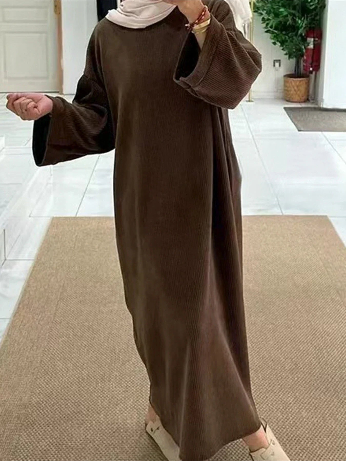Robe Abaya Musulmane Eid – Jalabiyah Maroc, Arabie Saoudite | Automne-Hiver | S-XXL