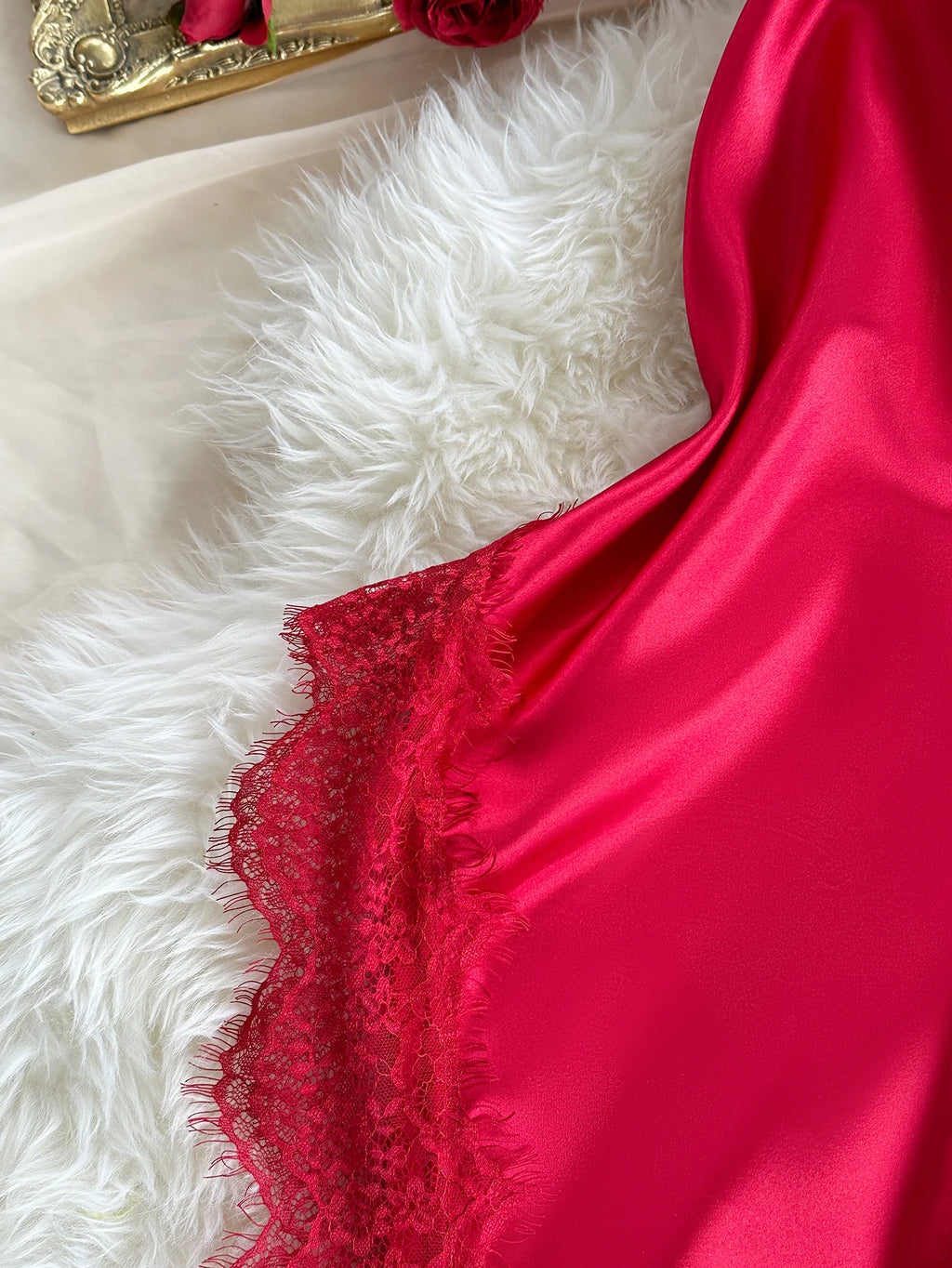 Nuisette Longue Dentelle & Bretelles Fines – Confortable & Sexy | 4 Coloris | S-XL