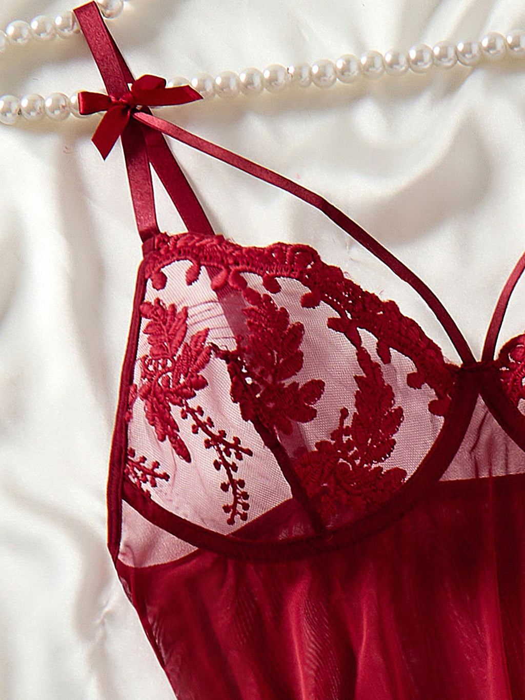 Nuisette Femme Broderie Épis de Blé – Style Champêtre Élégant