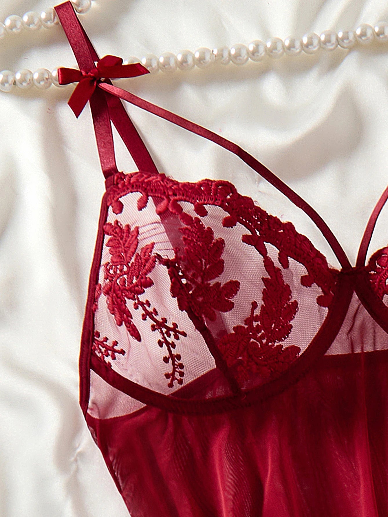Nuisette Femme Broderie Épis de Blé – Style Champêtre Élégant
