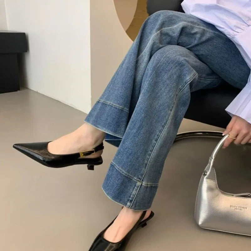 Sandales Bout Pointu Talon Fin – Élégantes Slingback | Noir, Bordeaux, Marron | 35-39