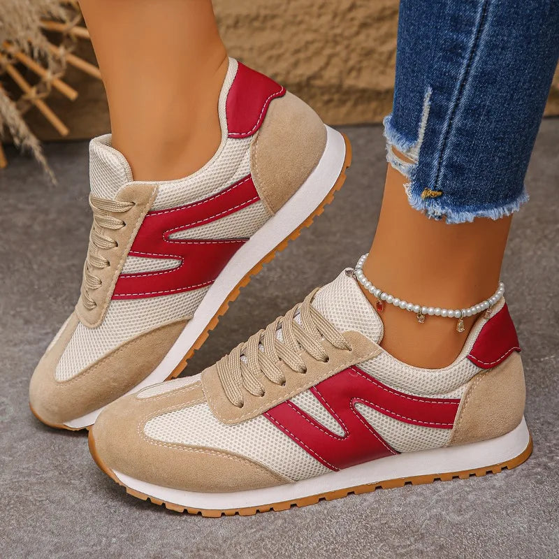 Sneakers Rétro Patchwork Femme – Mesh Léger & Confortables | 36-41
