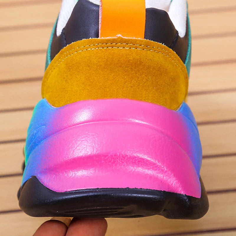 Sneakers Plateforme Colorées Femme – Running & Casual | Lacets | 36-41