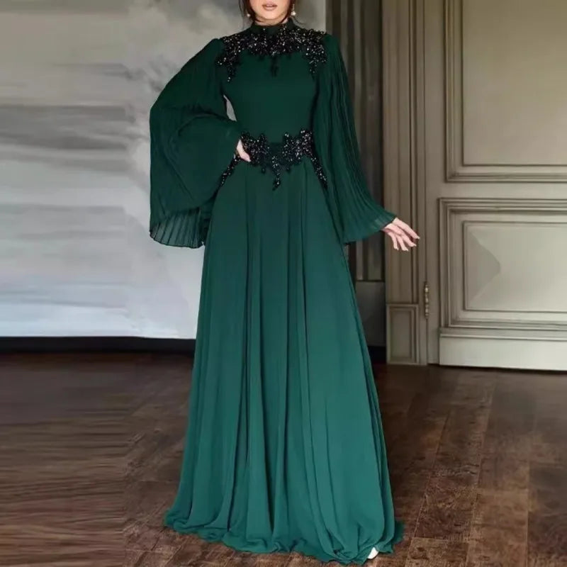 Robe de Soirée en Dentelle Florale – Élégante & Longue