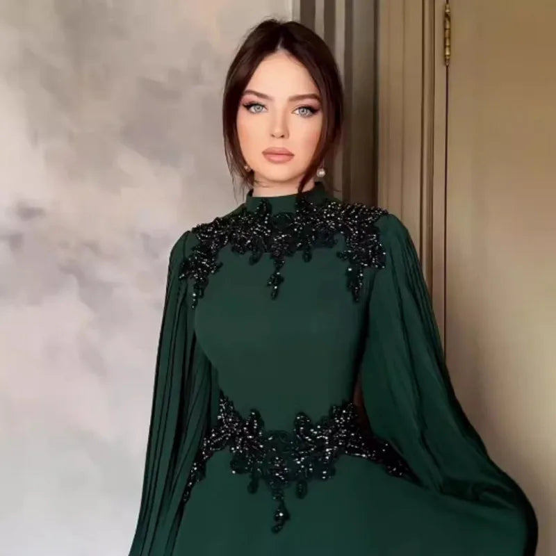 Robe de Soirée en Dentelle Florale – Élégante & Longue