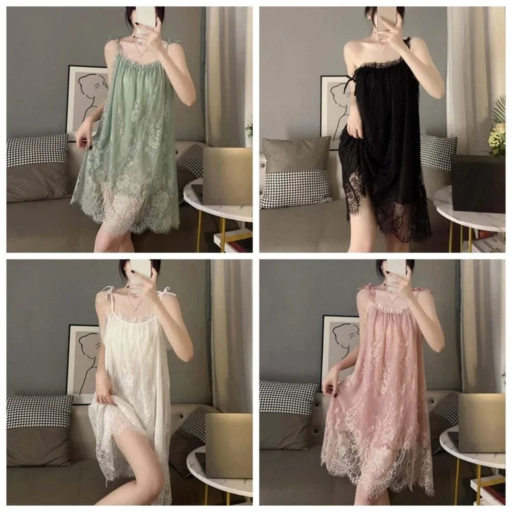 Nuisette Fleurie Dentelle & Bretelles – Lâche & Légère | Volants | S-XL