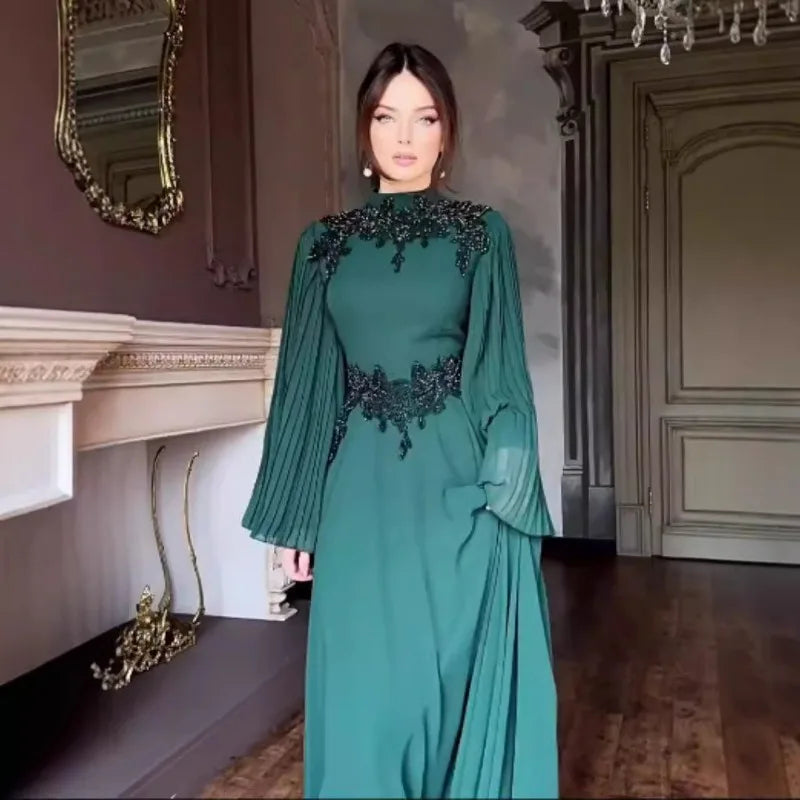 Robe de Soirée en Dentelle Florale – Élégante & Longue