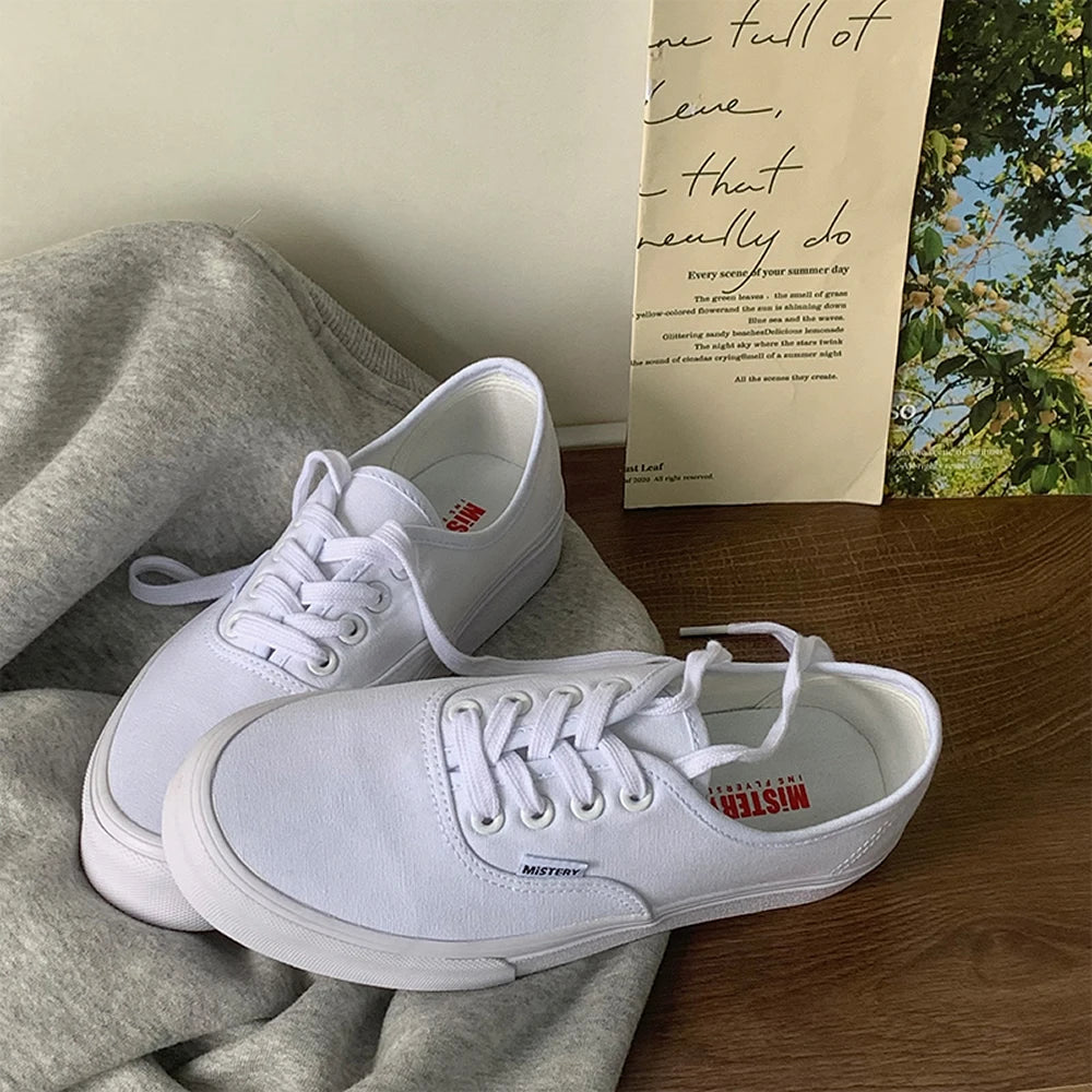 Sneakers Canvas Casual – Plates & Légères | Couleur Unie | Femme