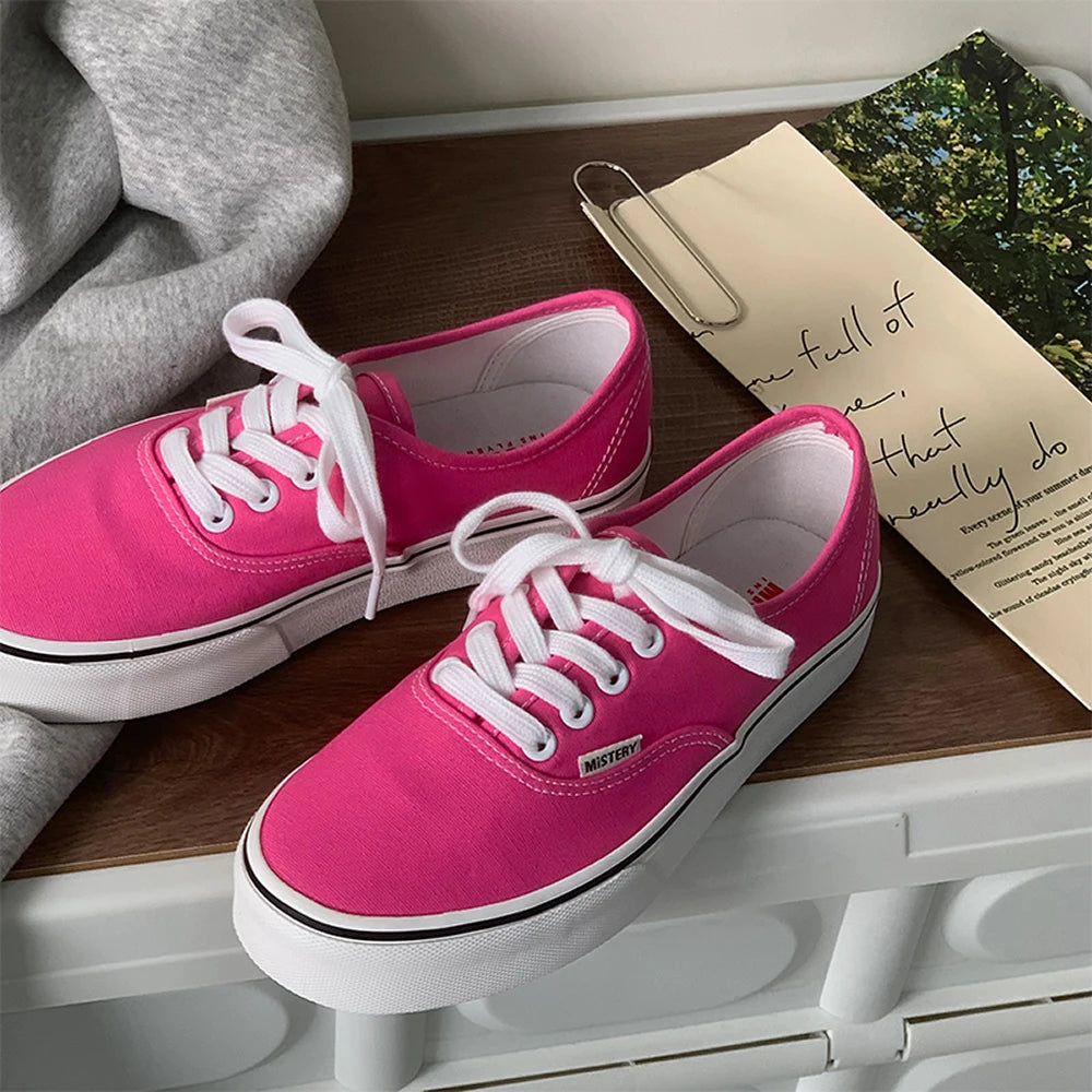 Sneakers Canvas Casual – Plates & Légères | Couleur Unie | Femme