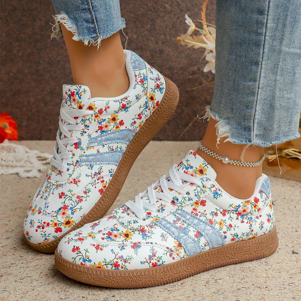 Sneakers Florales Femme – Respirantes & Légères | Style Casual | 36-41
