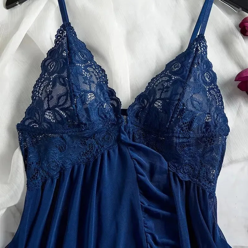 Ensemble Lingerie Tulle & Dentelle – Col V Semi-Transparent + String | 4 Coloris | S-XXL