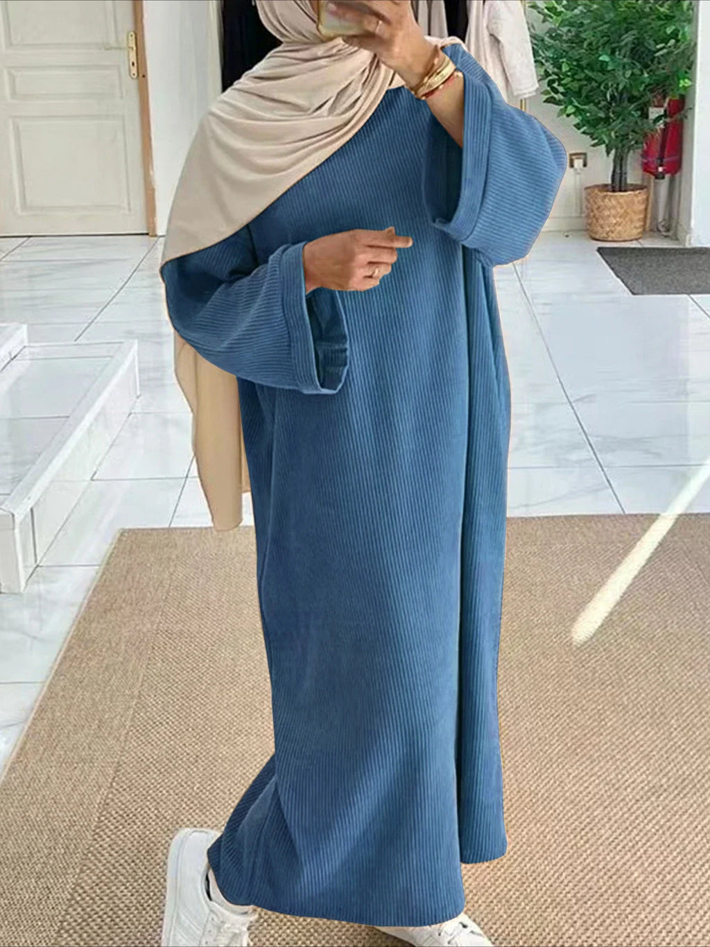 Robe Abaya Musulmane Eid – Jalabiyah Maroc, Arabie Saoudite | Automne-Hiver | S-XXL