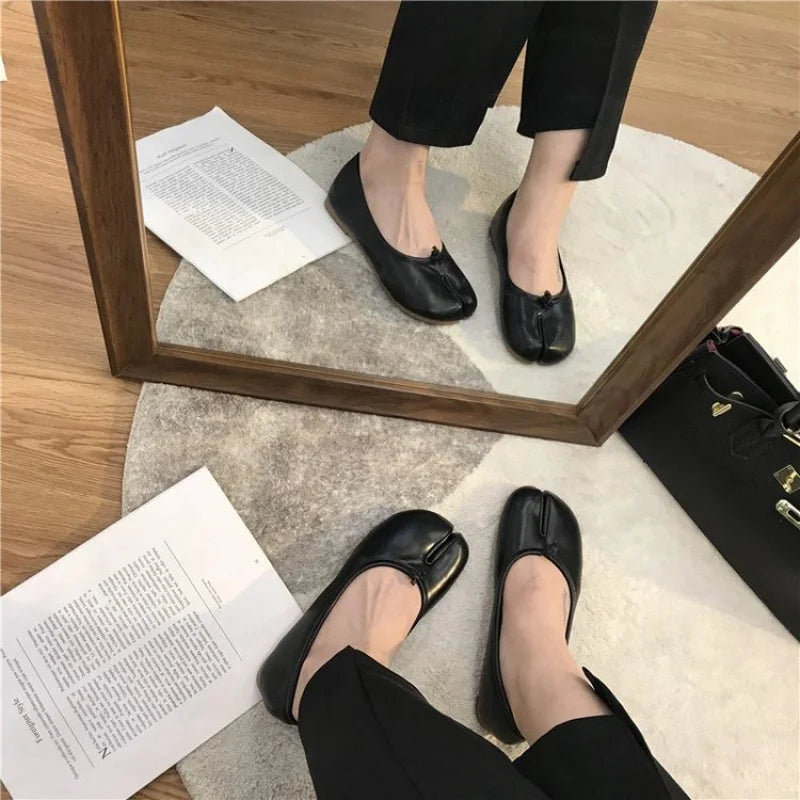 Ballerines Tabi Bout Fendu – Cuir Souple & Slip-On | Confortables | 35-40