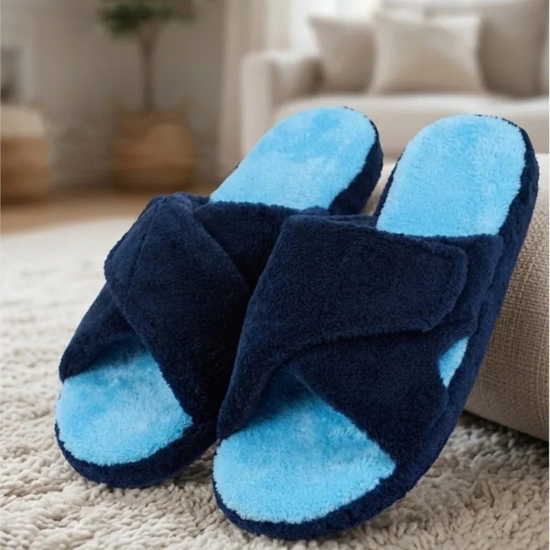 Chaussons Orthopédiques Femme – Support Plantaire & Moelleux | Bout Ouvert