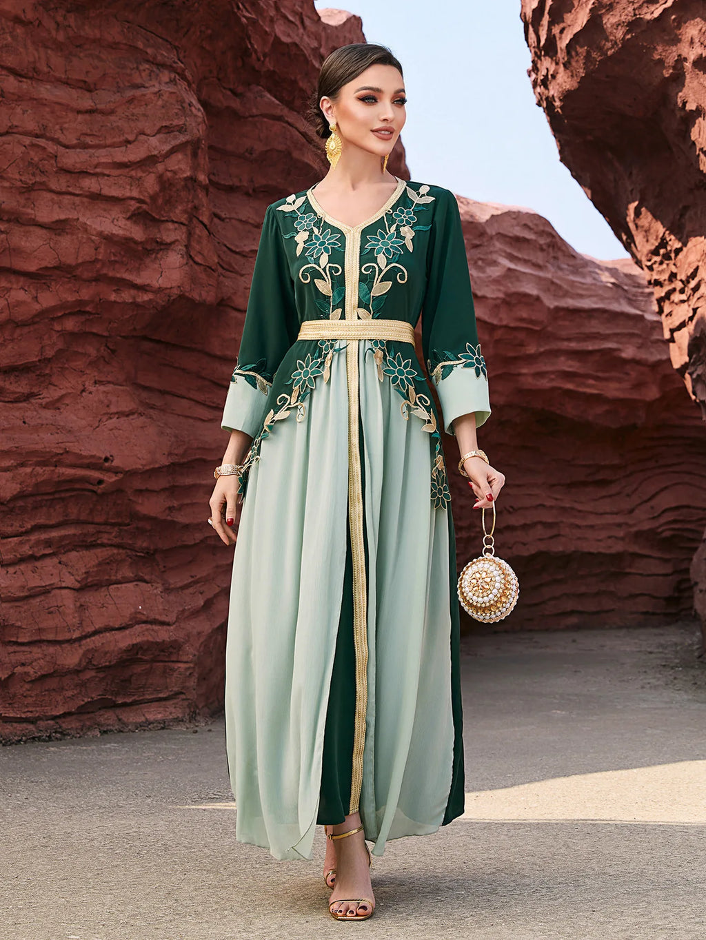 Abaya Diamonds Luxe Dubai – Kaftan Soirée Marocain | Turquie, Maroc | S-XXL