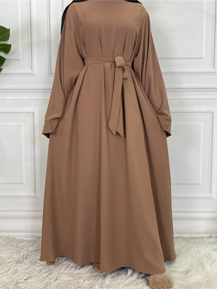 Abaya Modest Ramadan – Robe Longue Couleur Unie | Turquie, Arabie | S-XXL
