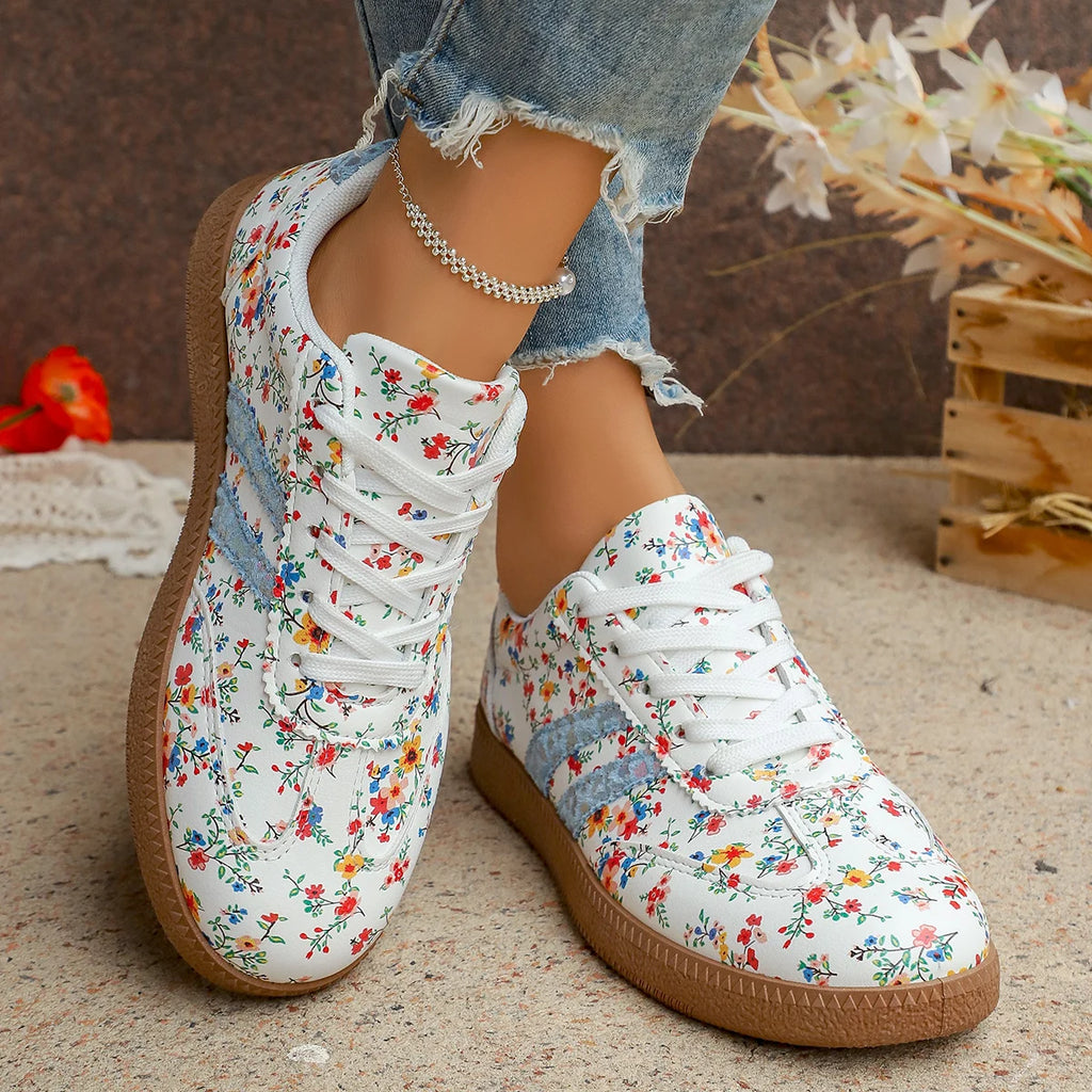 Sneakers Florales Femme – Respirantes & Légères | Style Casual | 36-41
