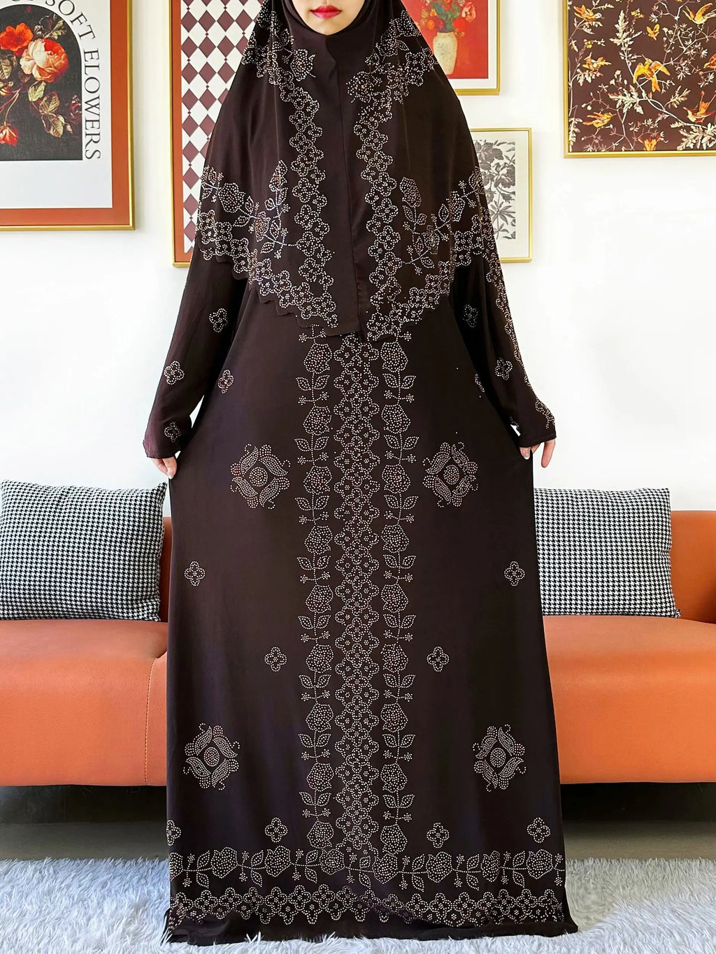 Ensemble 2 Pièces Hijab & Robe Prière – Abaya Islamique Ramadan | S-XXL