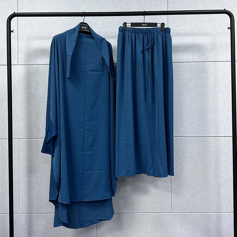 Ensemble Jilbab 2 Pièces – Hijab & Robe Longue Ramadan | Abaya Islamique | S-XXL