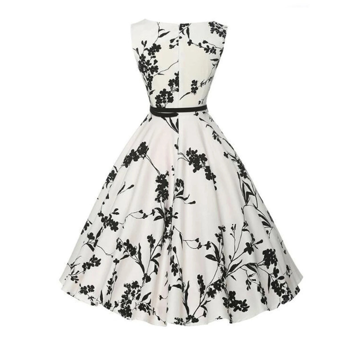 Robe Florale Rétro Style Rockabilly – Coupe Crayon Vintage