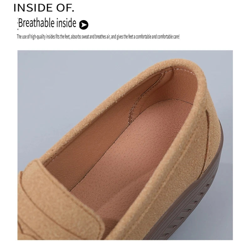 Mocassins Plateforme Femme – Suède & Slip-On Élégants | 36-41