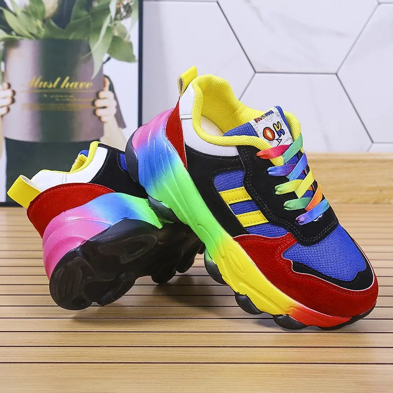 Sneakers Plateforme Colorées Femme – Running & Casual | Lacets | 36-41