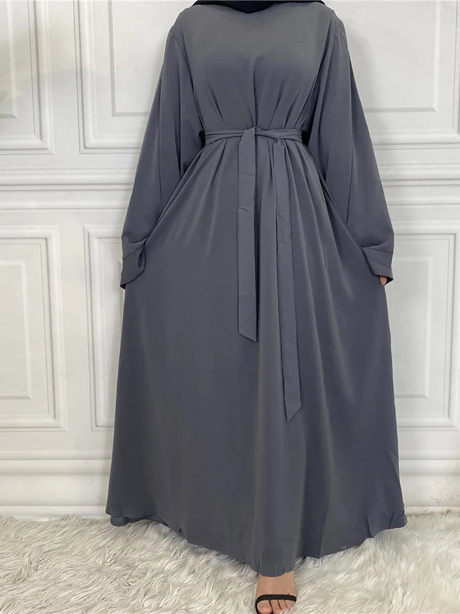 Abaya Modest Ramadan – Robe Longue Couleur Unie | Turquie, Arabie | S-XXL