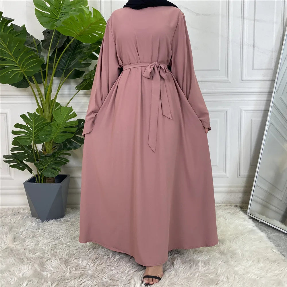 Abaya Modest Ramadan – Robe Longue Couleur Unie | Turquie, Arabie | S-XXL