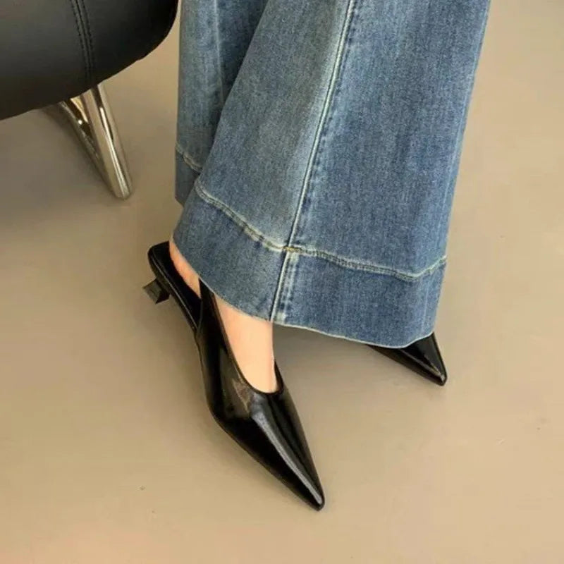 Sandales Bout Pointu Talon Fin – Élégantes Slingback | Noir, Bordeaux, Marron | 35-39