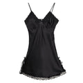 Robe Nuisette Femme en Soie Glacée – Dentelle & Bretelles